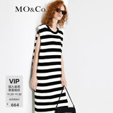MO&Co.设计感直筒廓形黑白条纹连衣裙法式气质小众设计感裙子摩安珂 黑白条色-第1批 S 160