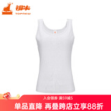 铜牛【商场同款】精梳棉罗纹窄肩女背心基础款花边打底衫女VB012 白色 L (170/95)