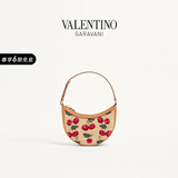 华伦天奴VALENTINO女士 VLOGO SIGNATURE 樱桃手袋单肩包 自然色/红色 均码