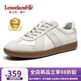 枫叶（leaveland）意大利男鞋2025新品真牛皮复古情侣款德训鞋户外男士运动休闲板鞋 【升级版抑菌】白色（皮鞋码） 41