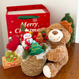 甜蜜点 圣诞节礼物送女友玩偶花束小熊抱抱桶平安夜礼物生日礼物