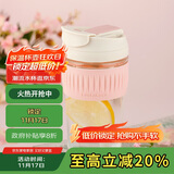 乐扣乐扣（LOCK&LOCK）咖啡杯耐热玻璃水杯子男女学生便携式双饮吸管杯随手杯500ML粉色