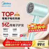 美的（Midea）5亿等离子护发电吹风 家电国家补贴吹风筒 1800W大功率 负离子吹风机 FJ308 节日/生日礼物推荐