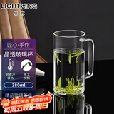 明尊（LIGHTKING）手工吹制高硼硅玻璃杯茶水杯带把手牛奶杯办公室透明泡茶杯冷水杯 CP'38（380ml）