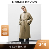 UR2025秋季新款女装雅丹风气质腰带超宽松风衣外套UWH150013 灰绿 (偏宽松) M (M-L)