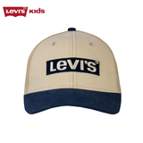 Levi's李维斯儿童帽子刺绣logo镂空鸭舌帽夏季男女童棒球帽潮 粗麦色 8/20【建议头围54-56cm】