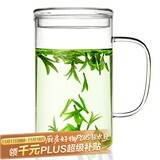 雅集豪饮杯玻璃杯办公室 耐热大容量水杯 男士带盖泡茶杯子850ml