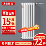 金旗舰暖气片家用钢制水暖壁挂式全屋暖气定制集中供暖自采暖立式散热器 防腐金刚60F-高1200mm 6分口