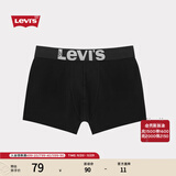 Levi's【商场同款】李维斯男士时尚经典LOGO织花黑色平角单条装 黑色 XL
