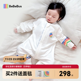bebebus婴儿睡袋春秋冬儿童恒温分腿连体睡衣宝宝四季通用防踢被双层L码