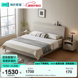 林氏家居床双人床1.5米高箱储物床现代简约榻榻米床收纳单人床家具JH4A 实木排骨架|灰床+床垫+床头柜*1 1800mm*2000mm