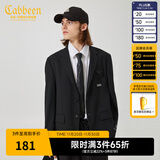 卡宾男装条纹休闲西服23秋新款LOGO章仔外套商场同款B2233133005 煤黑色01 XL /52/180