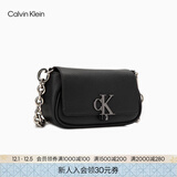 Calvin Klein时尚单肩包礼物链条包包金属字母旋扣翻盖CK女包斜挎马鞍包DH3240