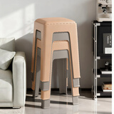 景彩凳子家用板凳软座塑料凳子可叠放方凳梳妆凳餐凳JD527两灰两咖