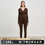 嫚熙（EMXEE）超皮孕妇秋衣秋裤套装秋冬哺乳月子服保暖内衣 焦糖色无罩杯【高暖发热珍珠绒】 XL