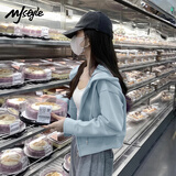 MJ STYLE插肩袖短款开衫外套女2025年秋季宽松休闲百搭运动风学生长袖上衣