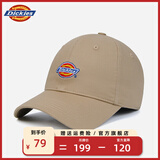 Dickies棒球帽男女同款四季透气遮阳户外防晒休闲复古软顶显脸小鸭舌帽子 卡其色-男女同款 均码 （可调节 适合头围55-61cm）