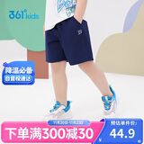 361°儿童短裤夏季男女童3-12岁透气运动裤梭织五分裤 藏青 110