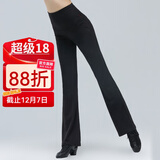 CONNY高腰提臀瑜伽裤女外穿舞蹈练功裤宽松广场舞服装跳舞裤跑步运动裤 黑色棉氨纶厚款 XL