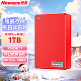 纽曼（Newsmy）1TB 移动硬盘机械 双盘备份 清风Plus系列 USB3.0 2.5英寸 玫瑰红 海量存储 手机连接 格纹设计