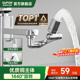苏泊尔（SUPOR）1440°万向水龙头延伸器防溅水全铜万能接头加长厨房面盆洗手池S