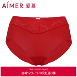 爱慕（Aimer）内裤女士中腰三角内裤女经典KiKi裤轻薄光面内衣马卡龙多色内裤 红色 1条 M (165)