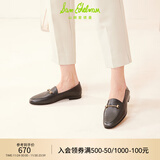 SAM EDELMAN爱德曼秋舒适奶油鞋大码乐福鞋轻便踩跟软皮小皮鞋单鞋女LIOR 黑色（牛皮革） 35.5 /美码5.5M（建议拍大一码）