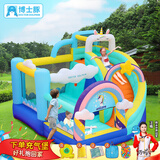 博士豚充气城堡家用淘气堡蹦床小型儿童室内充气跳床滑梯户外摆摊游乐园 72057-独角兽( 双气垫款 )