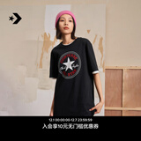 匡威（Converse）官方 经典星星贴片全棉短袖圆领男女T恤10025459 黑色/10025459-A01 2XL