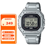 卡西欧（CASIO）手表男复古小方块运动防水学生男女f91w系列手表W-218HD-1A