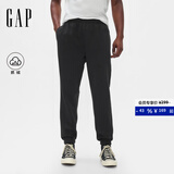 GAP男装2025秋季新款抓绒松紧腰针织束脚裤运动裤长裤美版500382 灰黑色 XL 美码   2XL亚洲码185/110A 【偏大，拍小一码】