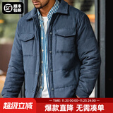 马登工装 美式休闲双面桃皮绒棉衣亲肤保暖棉服加厚棉袄短外套男秋冬 藏蓝色 L
