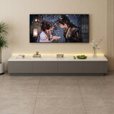 米客米家电视柜落地2025客厅家用小户型靠墙储物柜一体新款茶几电视柜组合 【热卖款2.0米】灰色+白大理石纹 组装（自行组装）