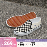 VANS范斯官方 Asher黑白棋盘格夏日一脚蹬女鞋帆布鞋 黑色黑白棋盘格(女款) 36.5