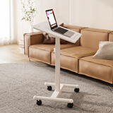 乐歌可移动升降电脑桌床边桌演讲桌可翻板有档书条T3A-PRO雅白