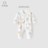 乖奇熊新生儿衣服春秋季婴儿装长袖绑带连体衣宝宝纯棉家居春装睡衣服