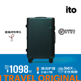 ITO行李箱旅行箱大容量万向轮轻便小型短途箱密码箱登机箱一代拉杆箱 经典条纹-森绿 24英寸 需托运