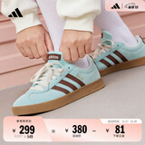 adidas「T头鞋」VL COURT复古休闲板鞋德训鞋男女阿迪达斯轻运动 浅闪光蓝/棕色/淡绿   37