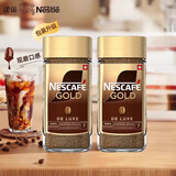 雀巢（Nestle）瑞士原产雀巢咖啡nescafe Gold金牌黑咖啡速溶咖啡冻干即溶黑咖啡 十字标版金牌200克原味醇香*2 27.4月