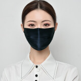苏丝真丝口罩 双层桑蚕丝防晒防尘防寒  轻薄透气可水洗口罩男女通用 黑色【无鼻夹】