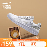 鸿星尔克运动板鞋男秋冬季新款防滑减震轻便软底休闲运动鞋滑板鞋焦糖拿铁 正白/一度灰 42