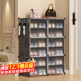 安尔雅鞋柜门口架子室内宿舍组装置物多层防尘收纳 两列6层