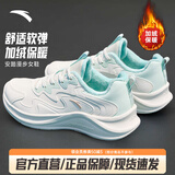 安踏加绒运动鞋女鞋2025漫步冬季轻质皮面加绒棉鞋软底耐磨跑步鞋子女 【冬季推荐】加绒棉鞋|象牙白/绿/粉-10 38