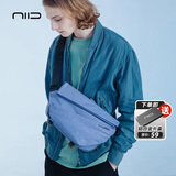 NIID原创邮差包潮牌男士包包单肩包机能斜挎包多功能男包休闲挎包R1 雾蓝(按压扣，不含卡盒)