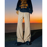 至唯裤子男秋冬季新款休闲裤男港风潮牌大码青少年学生男女加厚加绒裤 K70104CG卡其色常规 L 【推荐105-125斤】