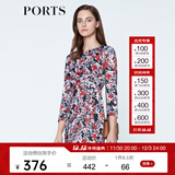 PORTS宝姿商场同款 春夏新品女装圆领花色印花修身连衣裙LN8D223HPP028 黑色印花 M (6)