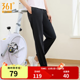 361°运动裤男2025年夏季冰凉感防晒弹力九分裤宽松直筒运动裤 【女】超级黑 L