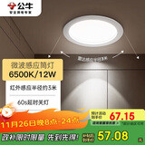 公牛（BULL）微波感应筒灯嵌入式走廊过道玄关洗手间MT-H012A-AS 12W5寸6500K