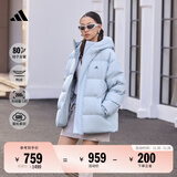 adidas 拒水防泼防风保暖鸭绒羽绒服面包服男女同款阿迪达斯官方   蓝色   L