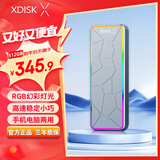 小盘(XDISK)512GB USB3.2移动固态硬盘（PSSD）M系列Type-C炫彩灰 时尚个性多灯光变幻防摔数据备份